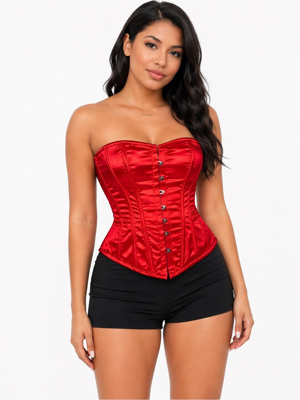 Red Satin Corset Top